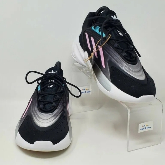 Adidas Womens Size 7.5 Ozelia W Pink Core Black Cloud White Shoes H04266 New - Picture 3 of 12